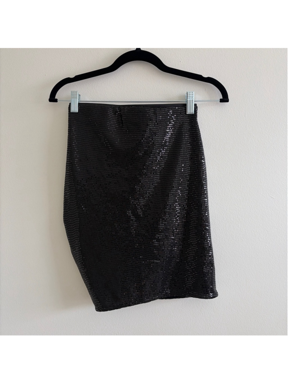 Women's H&M Black Sequin Ruched Mini Skirt XS - Picture 2 of 3